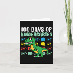 100 dagen Kindergarten Trex Dinosaur 100e dag S Kaart