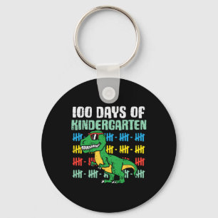 100 dagen Kindergarten Trex Dinosaur 100e dag S Sleutelhanger