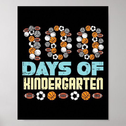 100 dagen kinderkleuterscholen 100e dag school sp poster (Voorkant)