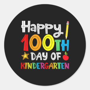 100 dagen kinderopleiding - 100e dag school ronde sticker
