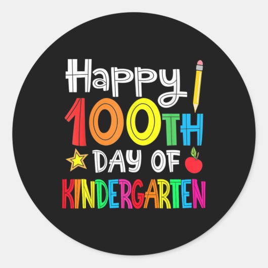 100 dagen kinderopleiding - 100e dag school ronde sticker (Voorkant)