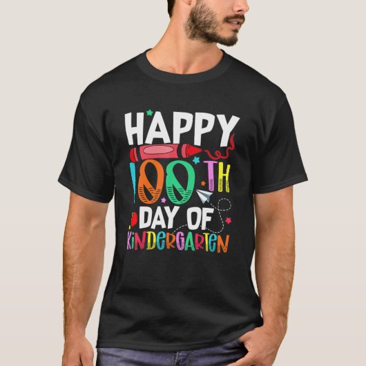 100 dagen kinderopvang 100e schooldag t-shirt (Voorkant)