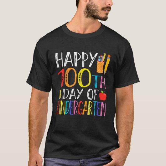 100 dagen kinderopvang 100e schooldag t-shirt (Voorkant)