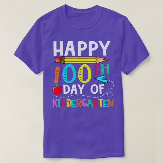 100 dagen kindertuin, 100-jarige schooldag t-shirt (Design voorkant)
