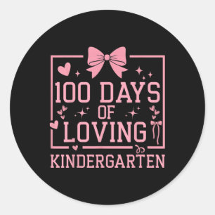 100 dagen kleuter meisje 100ste dag van school ronde sticker