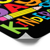 100 dagen kleuterjuf en Kinder kleurrijke Poster (Hoek)