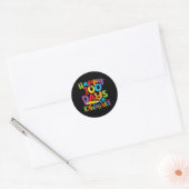 100 dagen kleuterjuf en Kinder kleurrijke Ronde Sticker (Envelop)