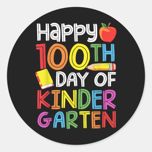 100 dagen kleuterjuf Kinder 100e dagen Ronde Sticker (Voorkant)
