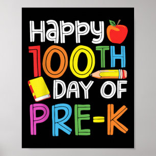 100 dagen kleuterjuf Kinder 100ste dagen Poster