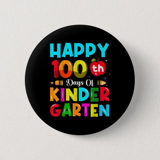 100 dagen kleuterschool 100ste schooldag ronde button 5,7 cm (Voorkant)