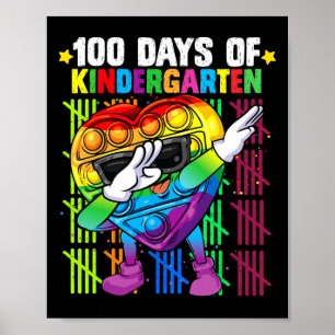 100 dagen kleuterschool dabben kleurrijke fidget T Poster