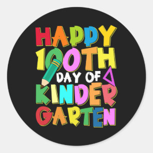 100 dagen kleuterschool Kinder 100ste schooldag Ronde Sticker