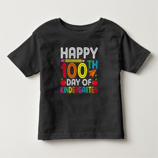 100 dagen kleuterschool Kleurrijke Schattigee peut Kinder Shirts (Voorkant)