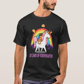 100 Dagen Kleuterschool Regenboog Kat Eenhoorn Voo T-shirt