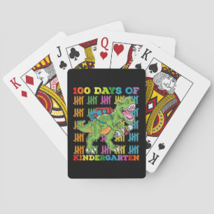 100 dagen kleuterschool T Rex Dinosaurusschool Pokerkaarten