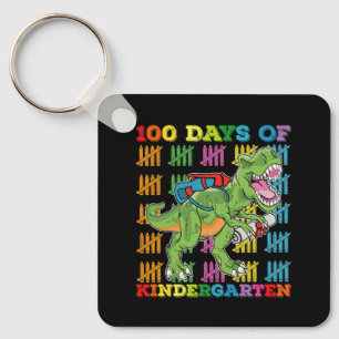 100 dagen kleuterschool T Rex Dinosaurusschool Sleutelhanger