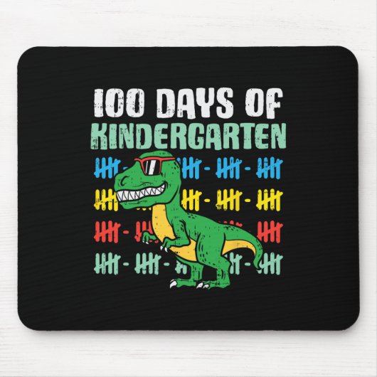 100 dagen kleuterschool Trex Dinosaurus 100e dag S Muismat (Voorkant)