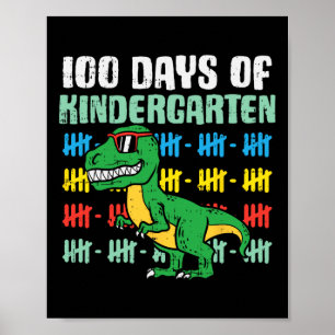 100 dagen kleuterschool Trex Dinosaurus 100e dag S Poster