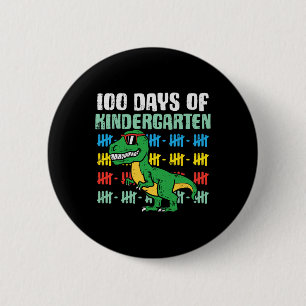 100 dagen kleuterschool Trex Dinosaurus 100e dag S Ronde Button 5,7 Cm