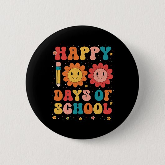 100 dagen klusjesleraar 100e schooldag ronde button 5,7 cm (Voorkant)
