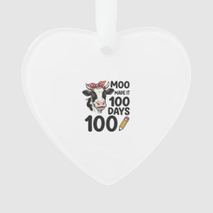 100 Dagen Koe Shirt Vintage Gravure School Ontwerp Ornament