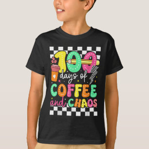 100 dagen koffie & amp; Chaos Teacher Retro 10 T-shirt