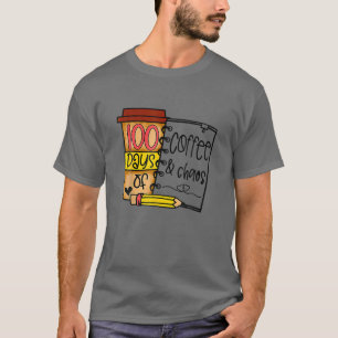 100 dagen koffie en chaos 100 dagen school F T-shirt