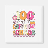 100 dagen koffie en chaos 100 dagen school magneet (Voorkant)