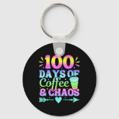 100 dagen koffie en chaos 100 dagen school sleutelhanger (Voorkant)