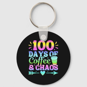 100 dagen koffie en chaos 100 dagen school sleutelhanger