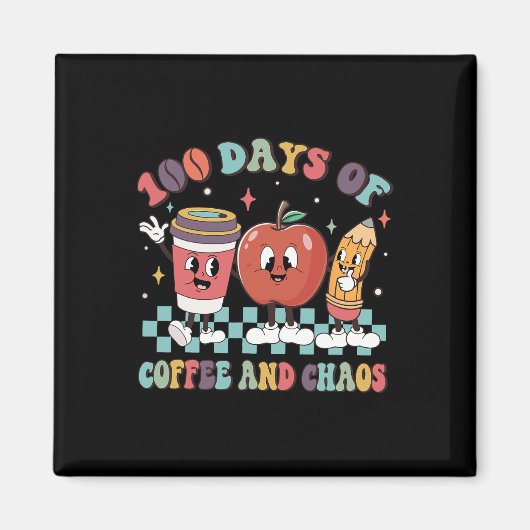 100 dagen koffie en chaos 100 dagen school t magneet (Voorkant)