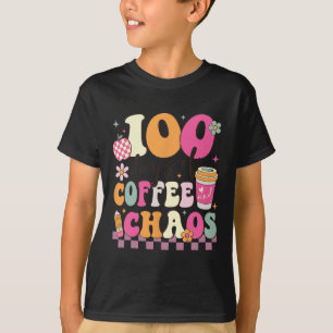 100 dagen koffie en chaos 100 dagen school t t-shirt