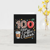 100 dagen koffie en chaos 100ste schooldag kaart (Gele Bloem)