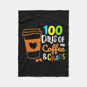 100 dagen koffie en chaos Happy 100th Day Schoo Fleece Deken