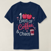 100 dagen koffie en chaos Happy 100th Day Schoo T-shirt (Design voorkant)