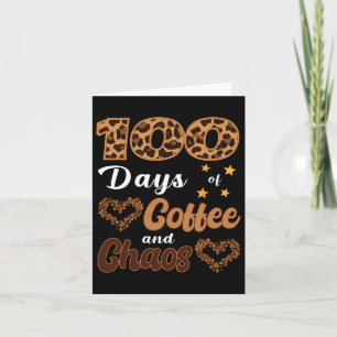 100 dagen koffie en chaos leraar outfit kaart