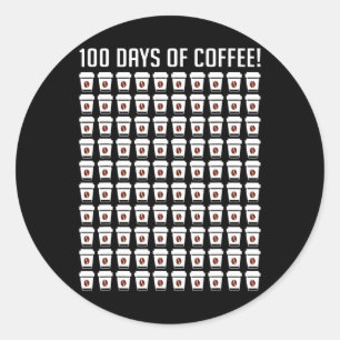 100 dagen koffie leraar waardering 100e dag ronde sticker