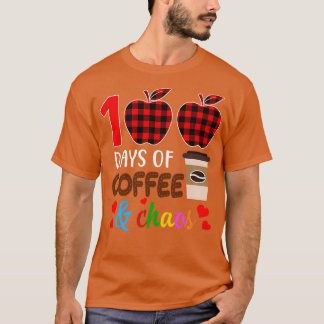 100 dagen KoffieChaos 100 dagen schoolleraar T-shirt