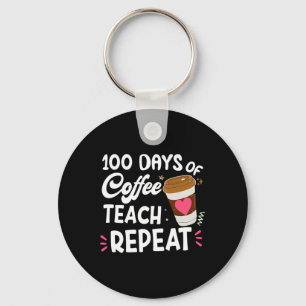 100 dagen Koffieopleiding herhalen 100e dag school Sleutelhanger