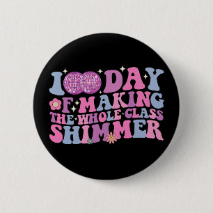 100 dagen lang de hele klas laten schitteren Disco Ronde Button 5,7 Cm