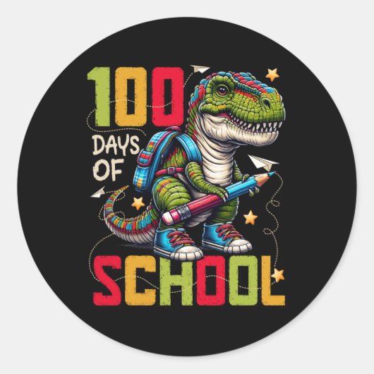 100 dagen leerlingstijd 100 dagen slimmer 100 dage ronde sticker (Voorkant)
