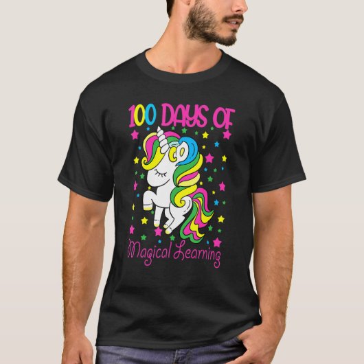 100 dagen leerschool Unicorn Girl T-shirt (Voorkant)
