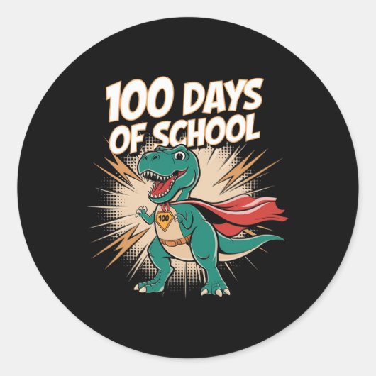 100 dagen leraar Dido Hero 100ste dag Ronde Sticker (Voorkant)