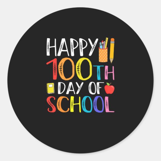 100 dagen leraar en student.png ronde sticker (Voorkant)