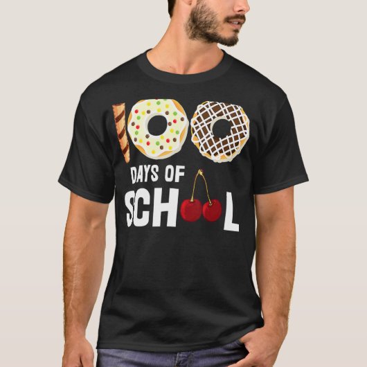 100 dagen leraar school Donut Cherry 10 T-shirt (Voorkant)