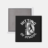 100 dagen leraar schoolhonkbalspeler magneet (Voorkant / Achterkant)
