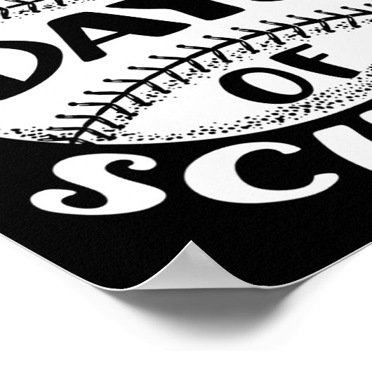 100 dagen leraar schoolhonkbalspeler poster (Hoek)