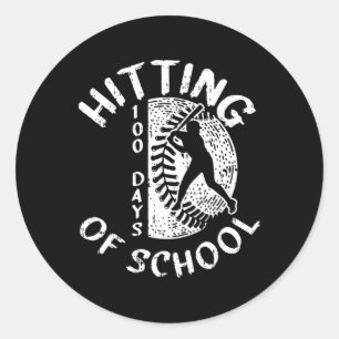 100 dagen leraar schoolhonkbalspeler ronde sticker