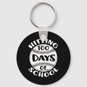 100 dagen leraar schoolhonkbalspeler sleutelhanger