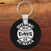 100 dagen leraar schoolhonkbalspeler sleutelhanger (Voorkant)